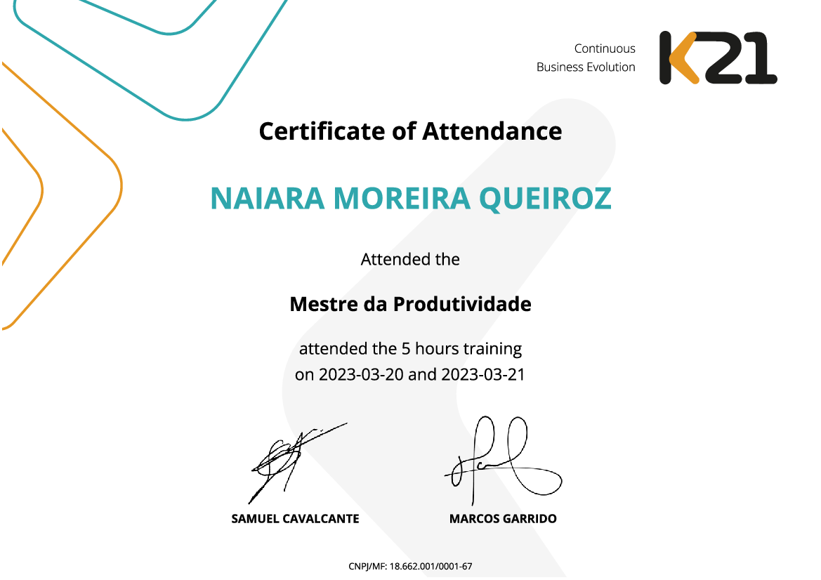 Certificado K21